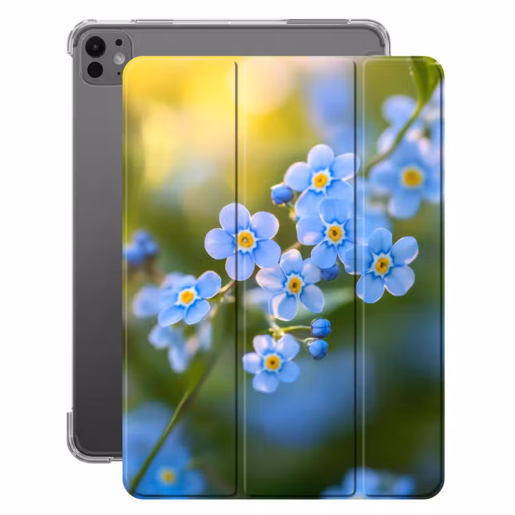 iPad-Hülle - Blumen - Blau - Vergissmeinnicht — 1