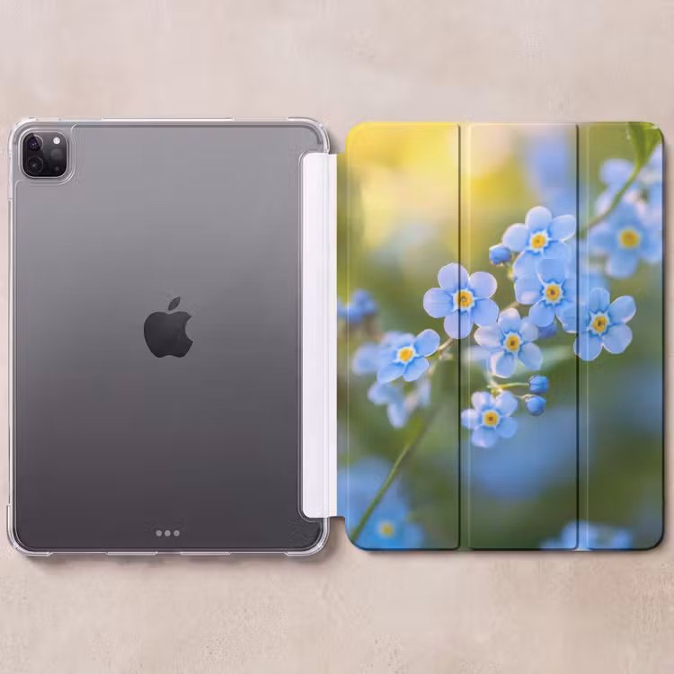 iPad-Hülle - Blumen - Blau - Vergissmeinnicht — 6