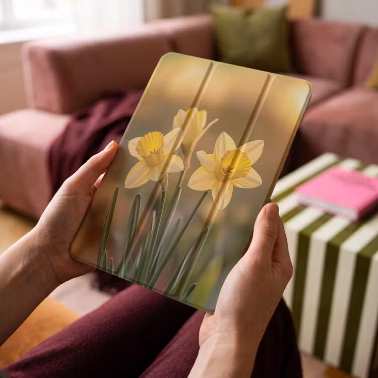 iPad-Hülle - Blumen - Gelb - Unscharf — 4