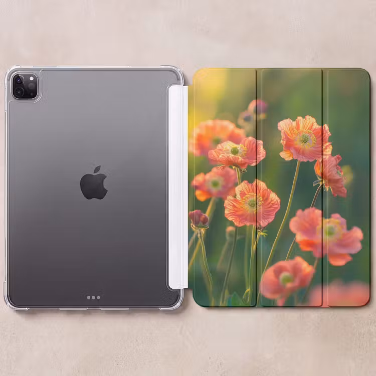 iPad-Hülle - Blumenfeld - Sonnenstrahlen - Orange — 6