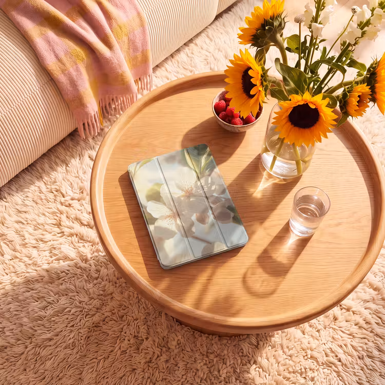 iPad-Hülle - Blüten - Weiß - Sonnenstrahlen - Blütenblätter — 2