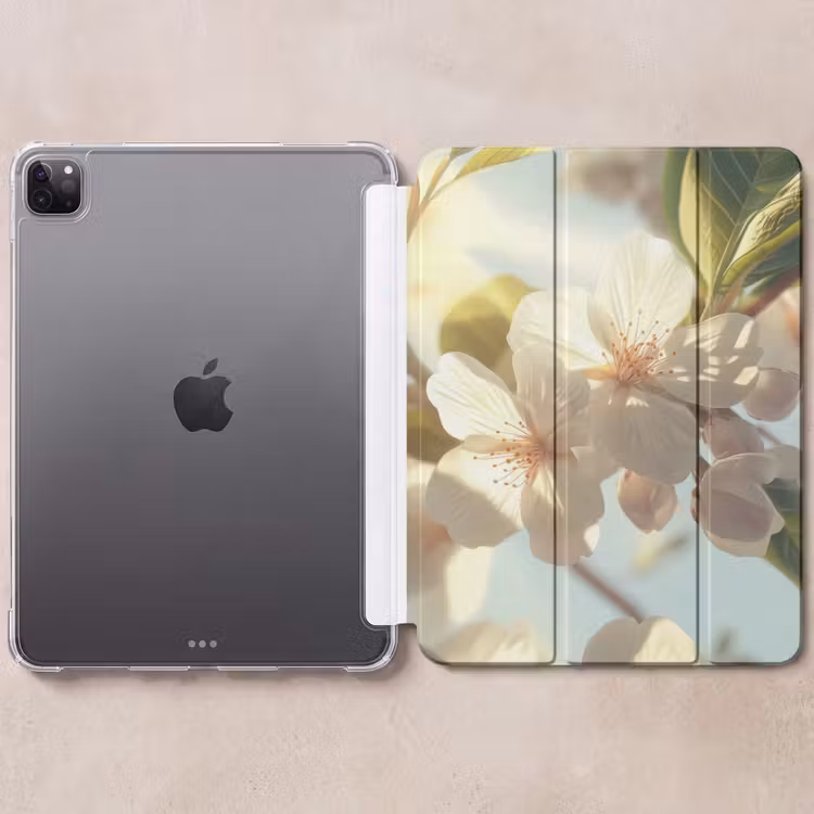 iPad-Hülle - Blüten - Weiß - Sonnenstrahlen - Blütenblätter — 6
