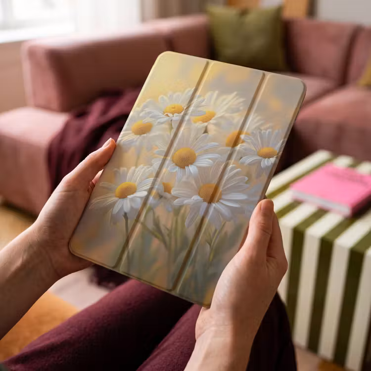 iPad-Hülle - Gänseblümchen - Weiß - Sonnenlicht — 4