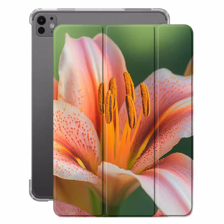 iPad-Hülle - Lilie - Nahaufnahme - Hellrosa — 1