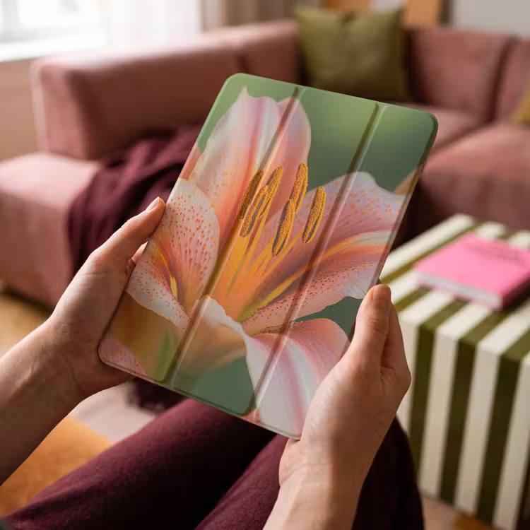 iPad-Hülle - Lilie - Nahaufnahme - Hellrosa — 4