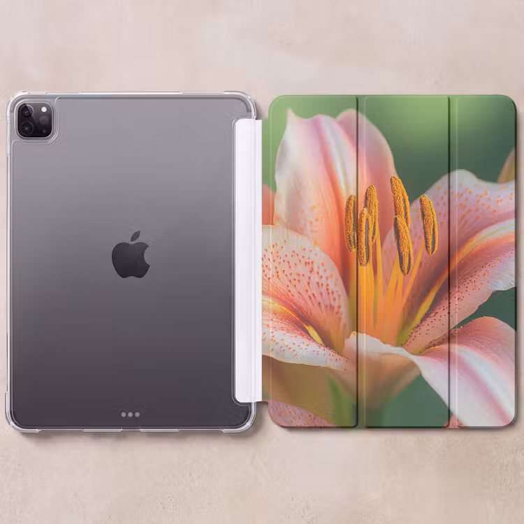 iPad-Hülle - Lilie - Nahaufnahme - Hellrosa — 6