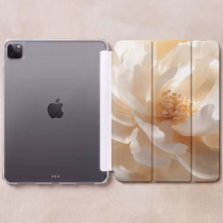 iPad-Hülle - Nahaufnahme - Pfingstrose - Weiß — 6
