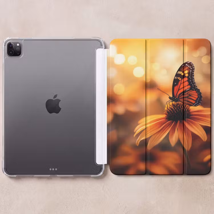 iPad-Hülle - Schmetterling - Blumen - Orange — 6