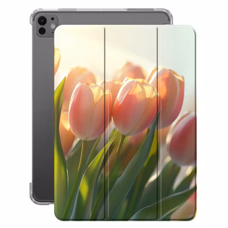 iPad-Hülle - Tulpen - Rosa - Sonnenstrahlen — 1