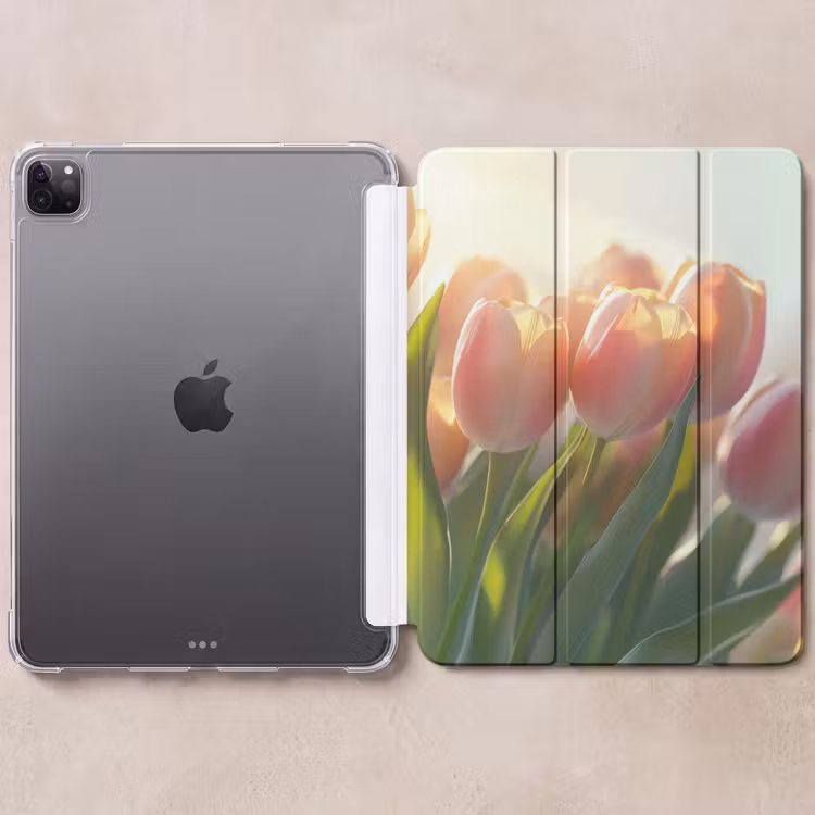 iPad-Hülle - Tulpen - Rosa - Sonnenstrahlen — 6