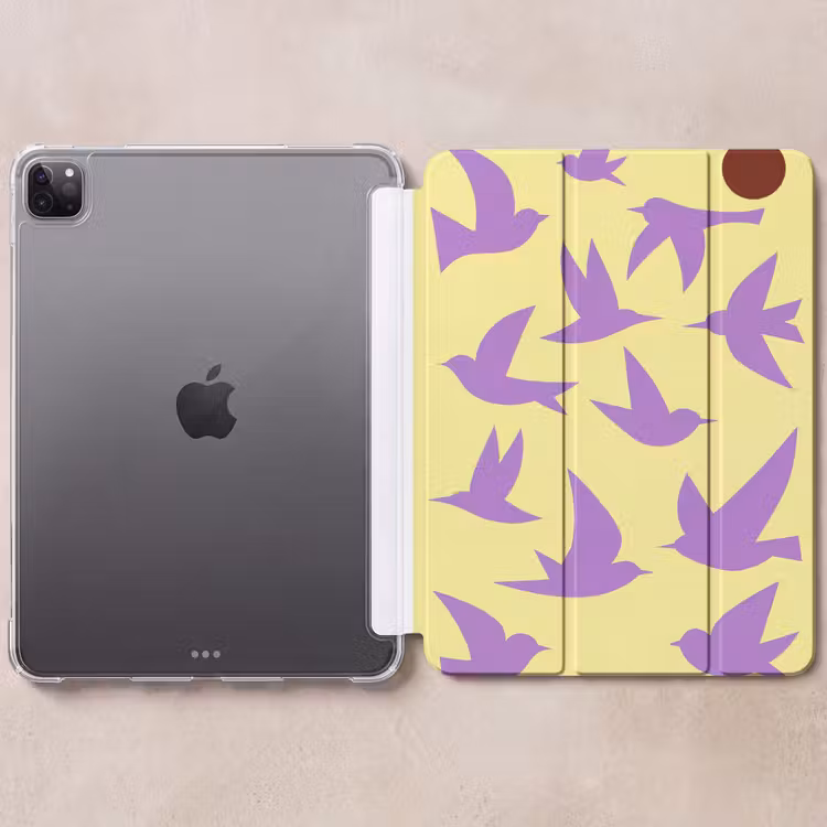 iPad-Hülle - Vögel - Kreis - Gelb - Bewegung — 6