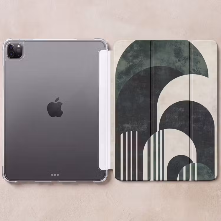 iPad-Hülle - Bögen - Dunkelgrün - Linien — 6