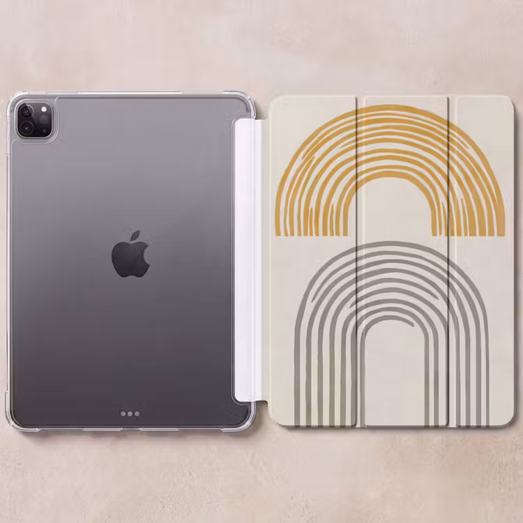 iPad-Hülle - Bögen - Linien - Orange - Minimalistisch — 6