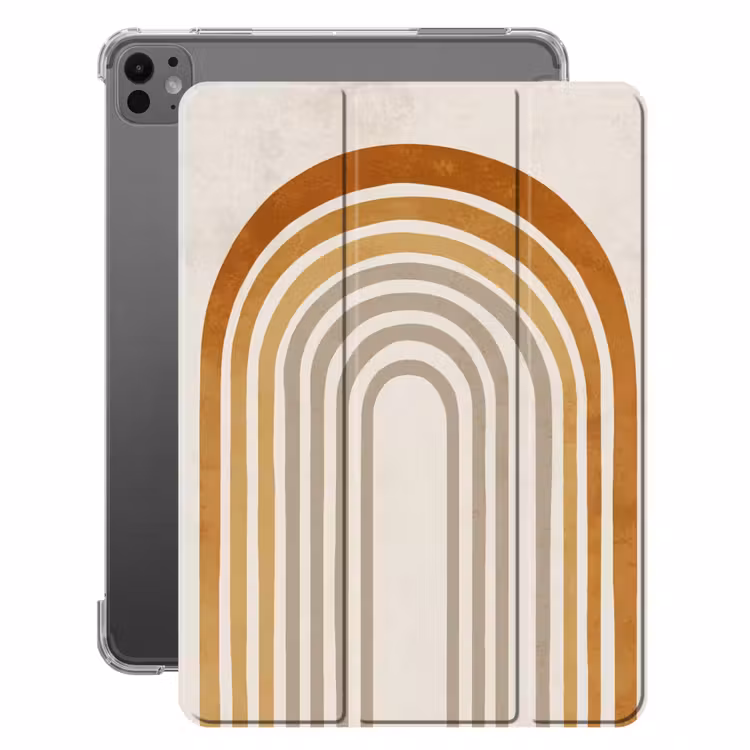 iPad-Hülle - Minimalistisch - Schleife - Linien - Beige — 1