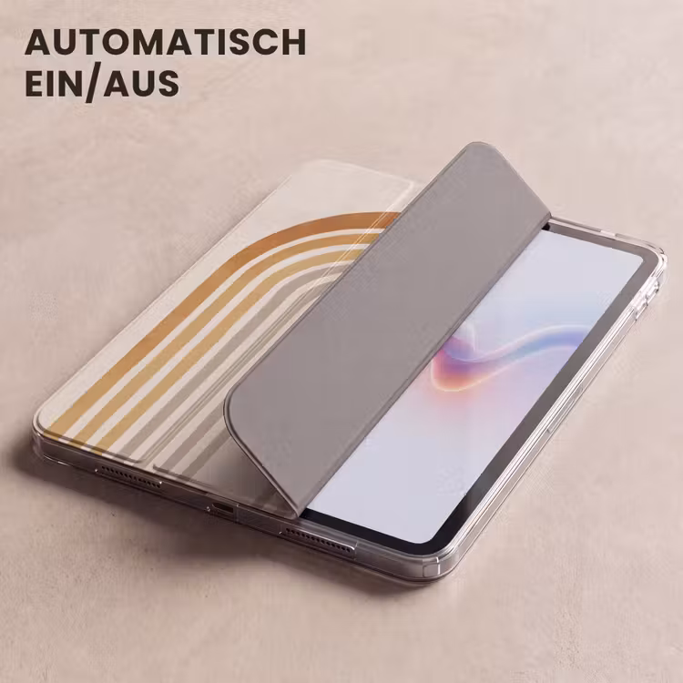 iPad-Hülle - Minimalistisch - Schleife - Linien - Beige — 5
