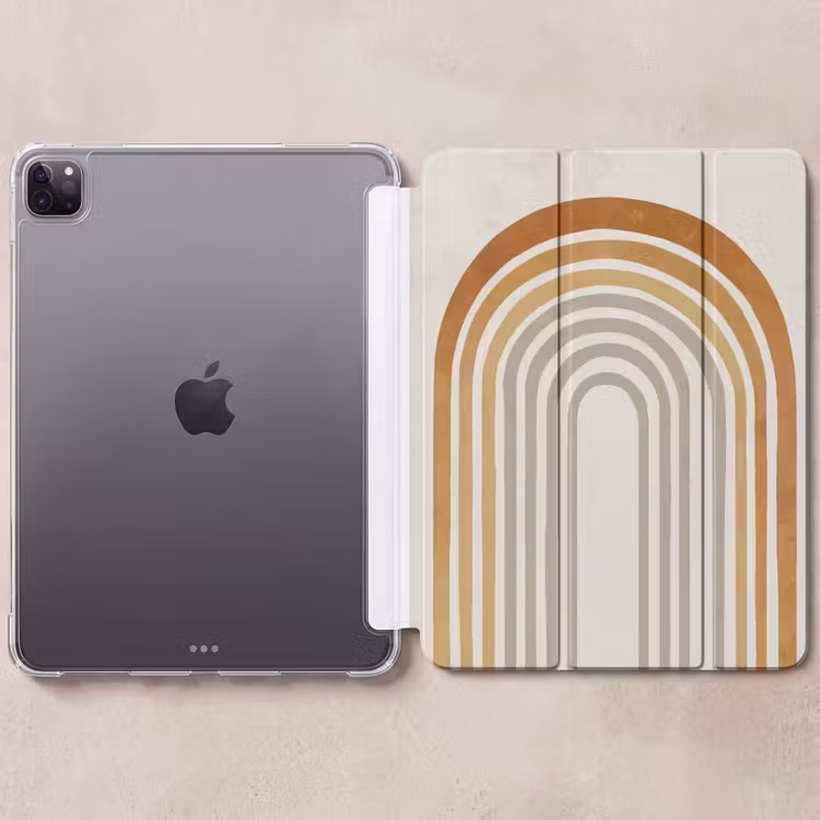 iPad-Hülle - Minimalistisch - Schleife - Linien - Beige — 6