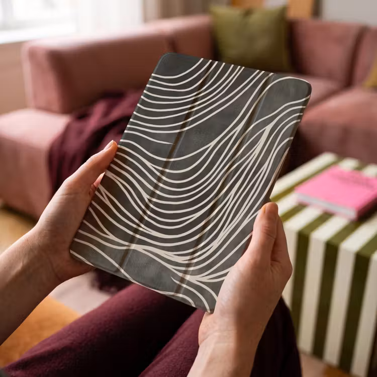 iPad-Hülle - Linien - Muster - Abstrakt - Weiß — 4