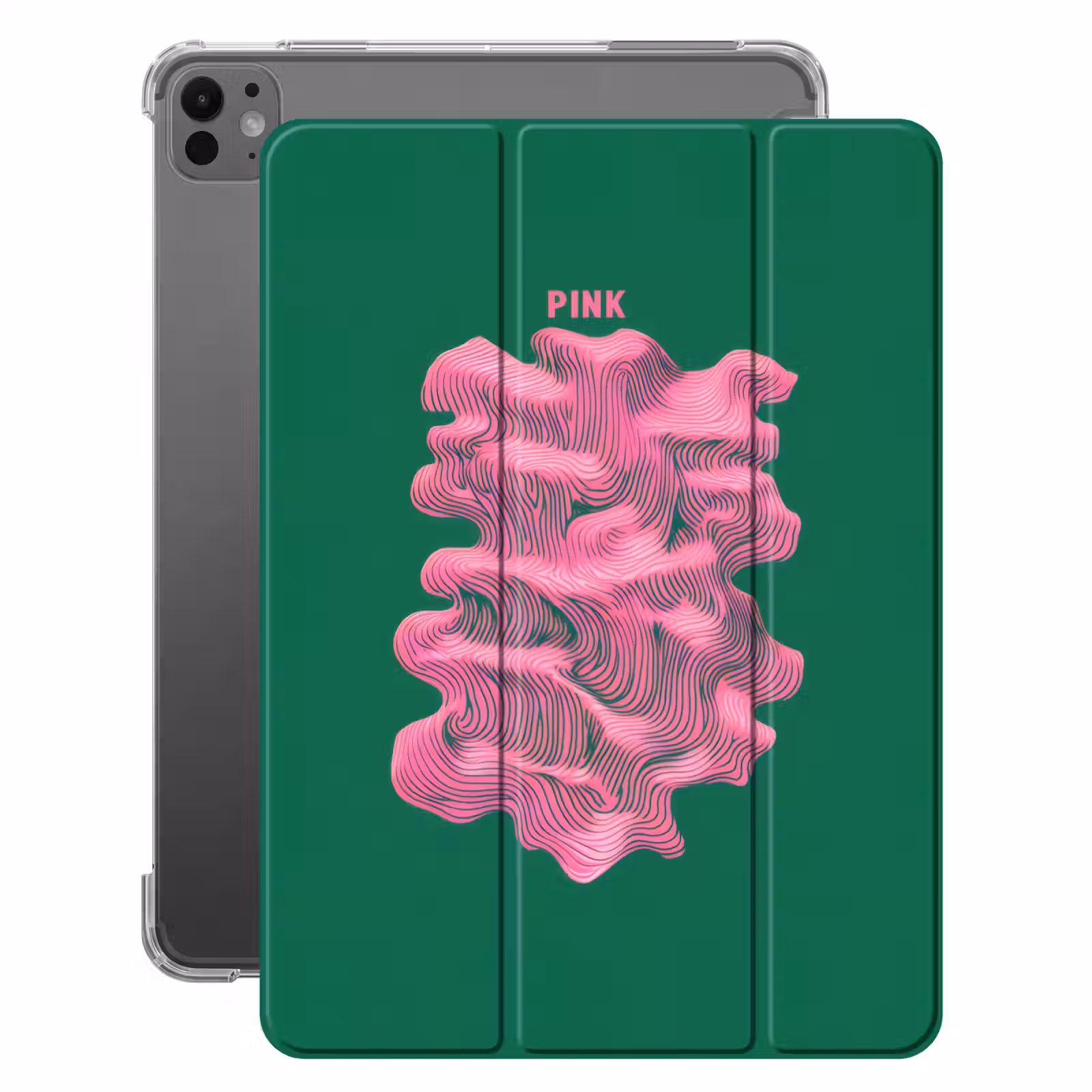 iPad-Hülle - Abstrakt - Rosa - Linien - Grün — 1