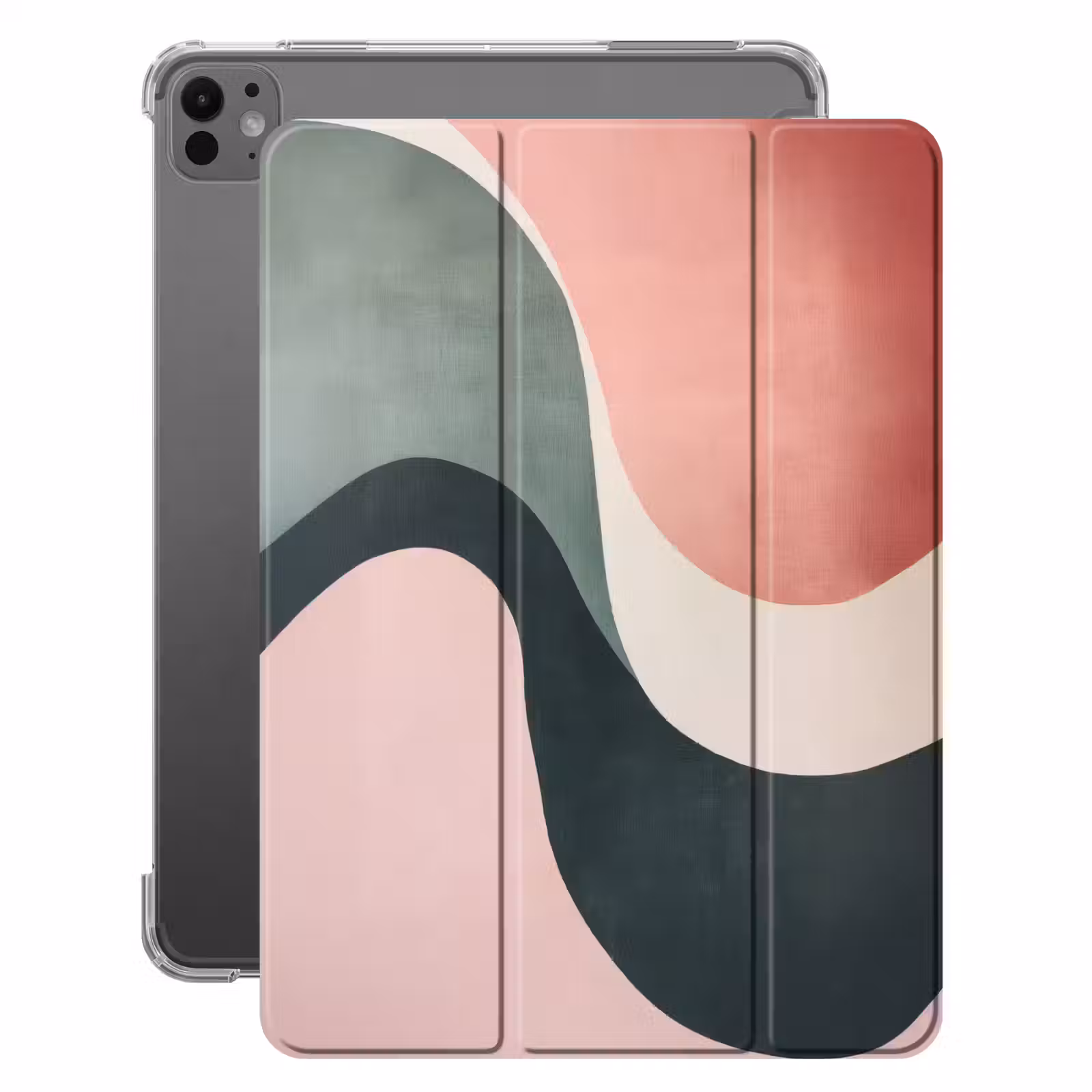 iPad-Hülle - Abstrakt - Wellen - Elegant - Rosa — 1