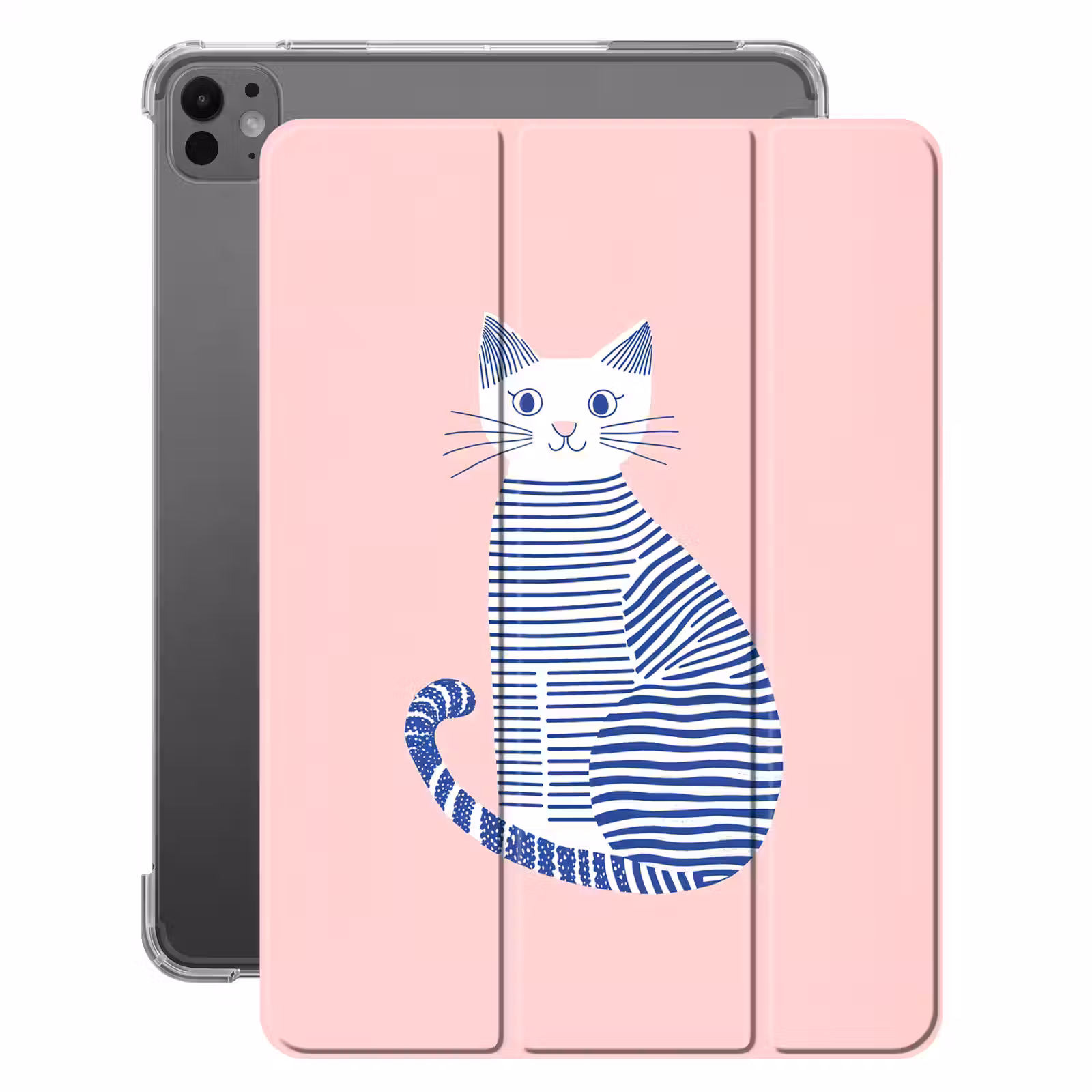 iPad-Hülle - Katze - Illustration - Minimalistisch - Rosa — 1
