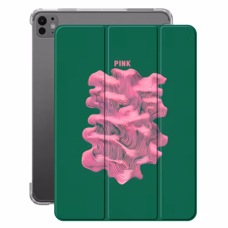 iPad-Hülle - Abstrakt - Rosa - Linien - Grün — 1