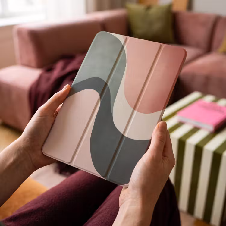 iPad-Hülle - Abstrakt - Wellen - Elegant - Rosa — 4