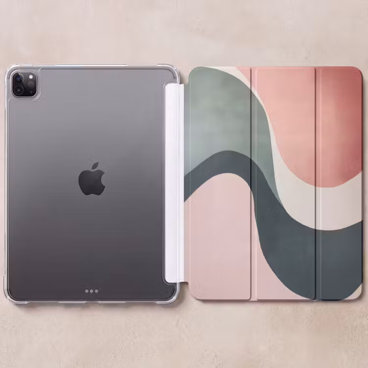 iPad-Hülle - Abstrakt - Wellen - Elegant - Rosa — 6