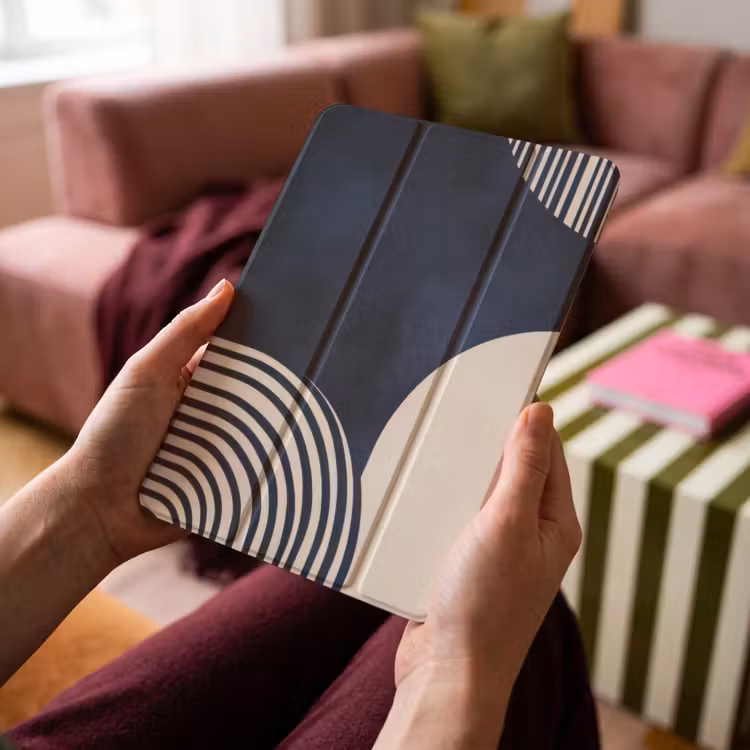 iPad-Hülle - Dunkelblau - Abstrakt - Linien — 4