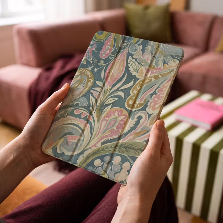 iPad-Hülle - Gemustert - Bunt - Verschnörkelt - Grün — 4