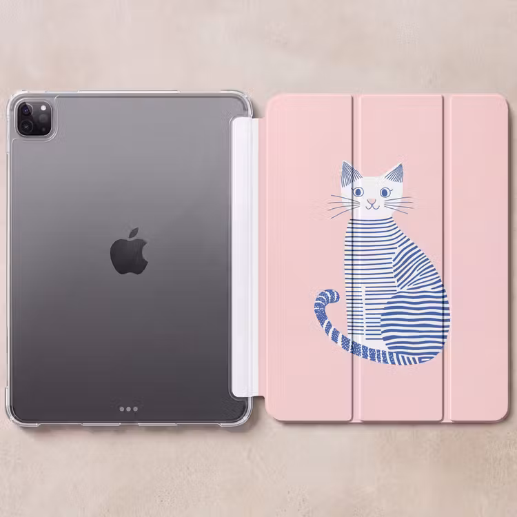 iPad-Hülle - Katze - Illustration - Minimalistisch - Rosa — 6