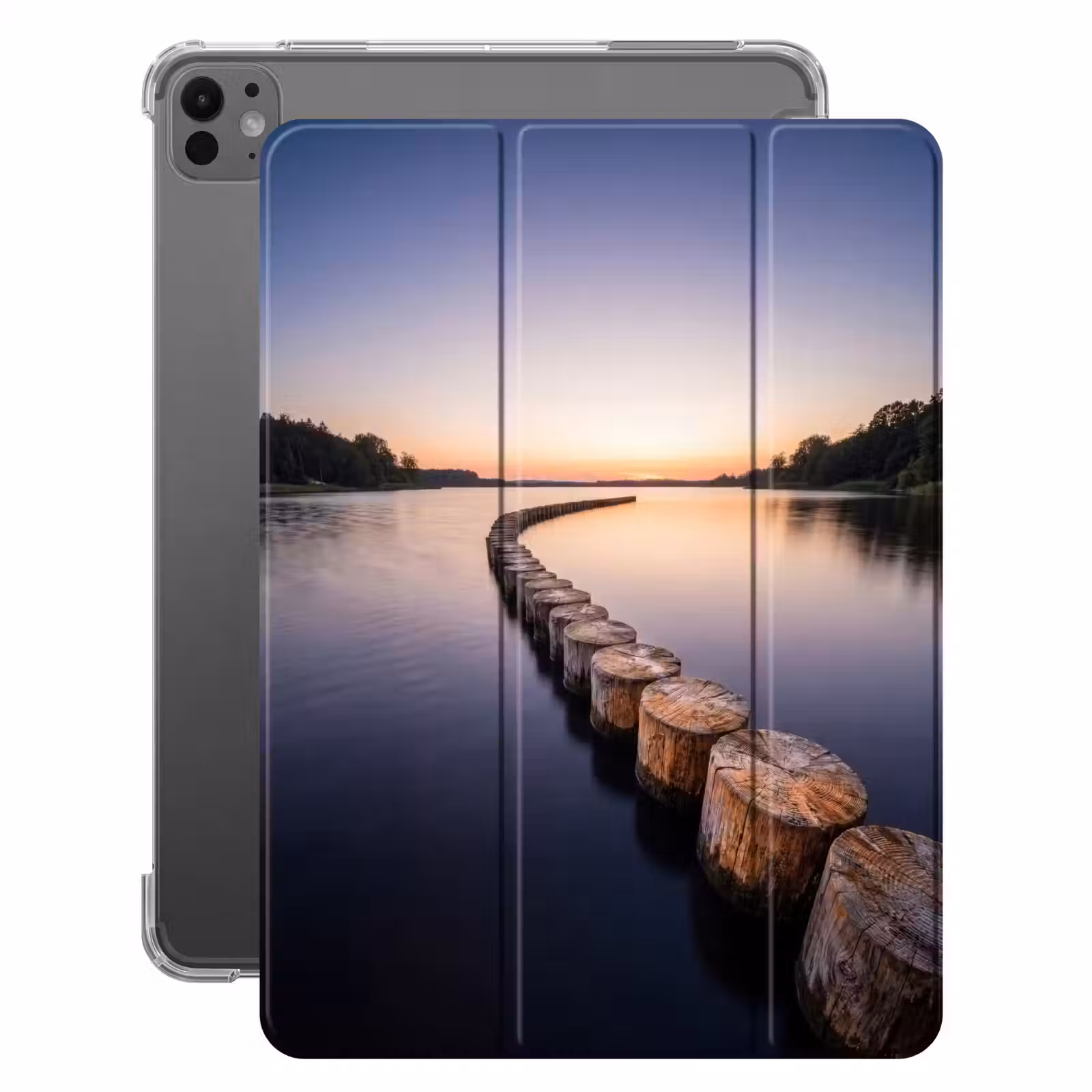 iPad-Hülle - Holz - Pfähle - Wasser — 1