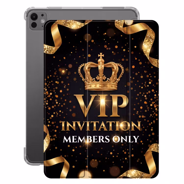 iPad-Hülle - Einladung - VIP - Krone - Gold — 1