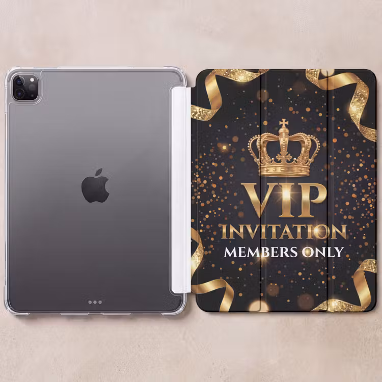 iPad-Hülle - Einladung - VIP - Krone - Gold — 6