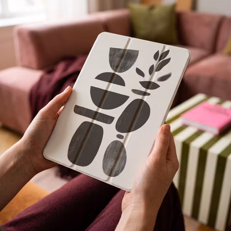 iPad-Hülle - Japandi - Schwarz - Abstrakt — 4