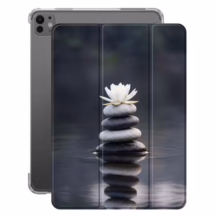 iPad-Hülle - Steine - Lotus - Grau — 1