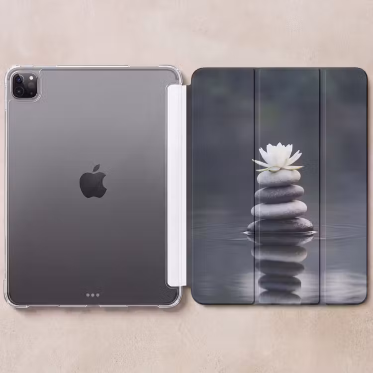 iPad-Hülle - Steine - Lotus - Grau — 6