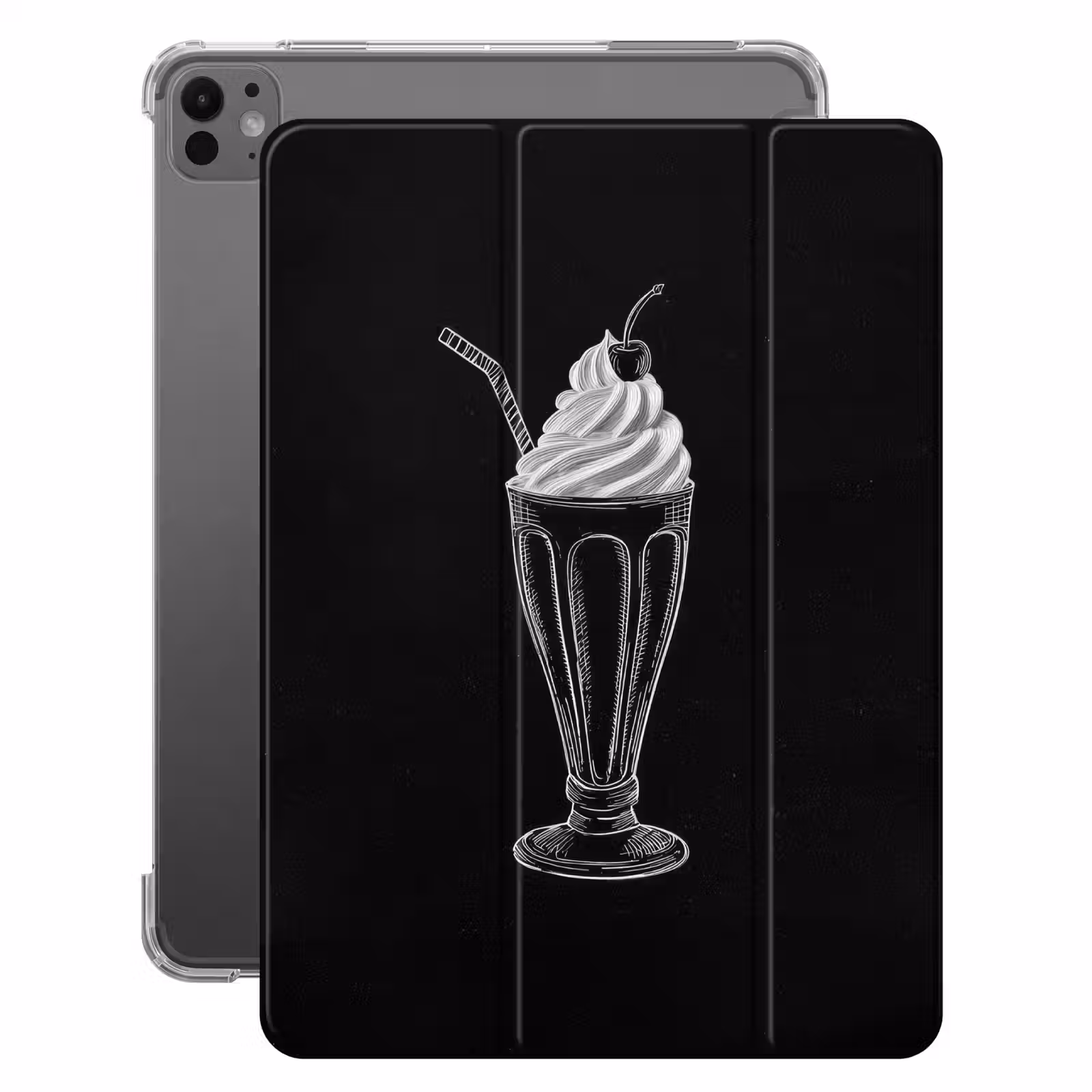 iPad-Hülle - Eis-Coupé - Kirsche - Kreide - Schlagsahne — 1