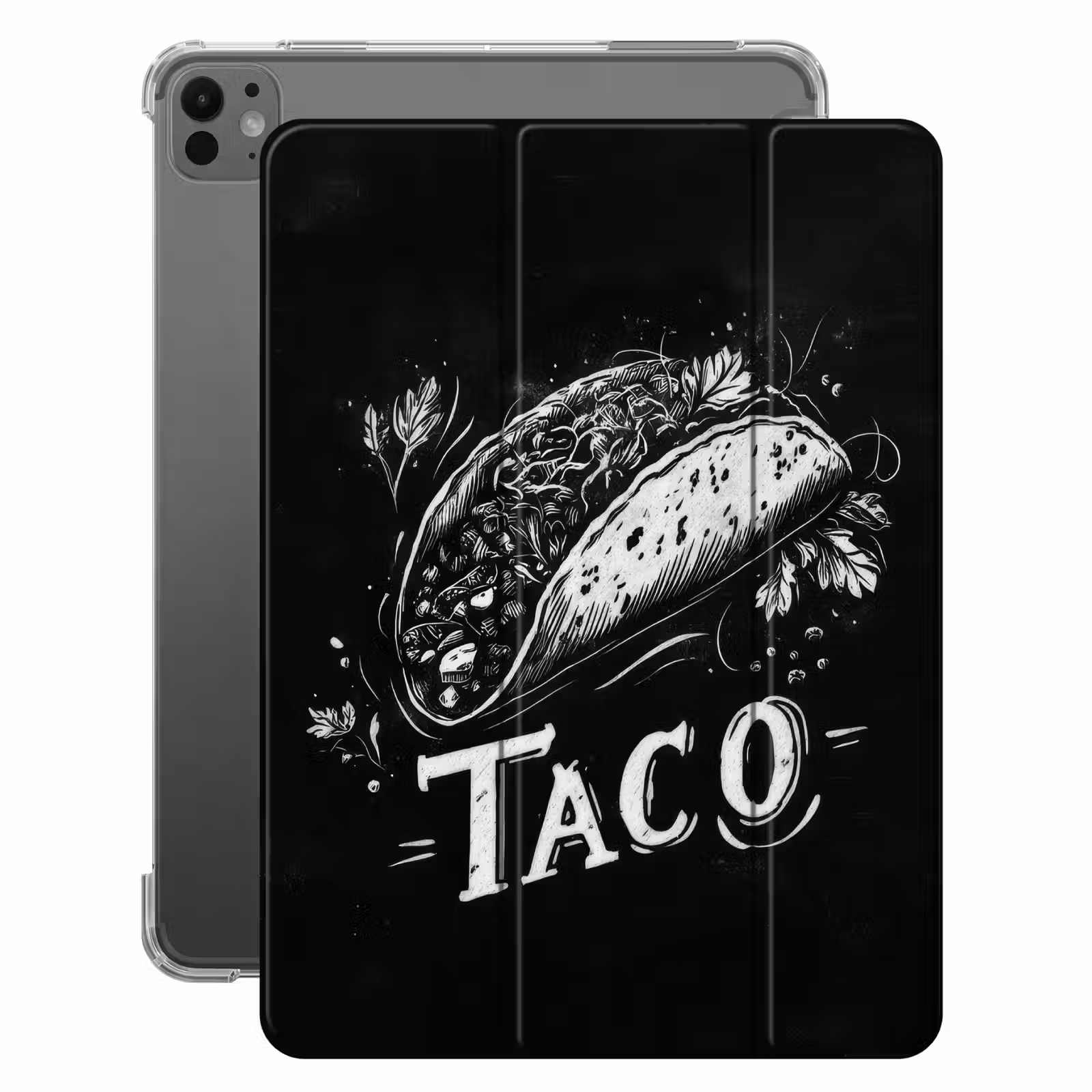 iPad-Hülle - Taco - Kräuter - Weißer Kreidestil - Text — 1