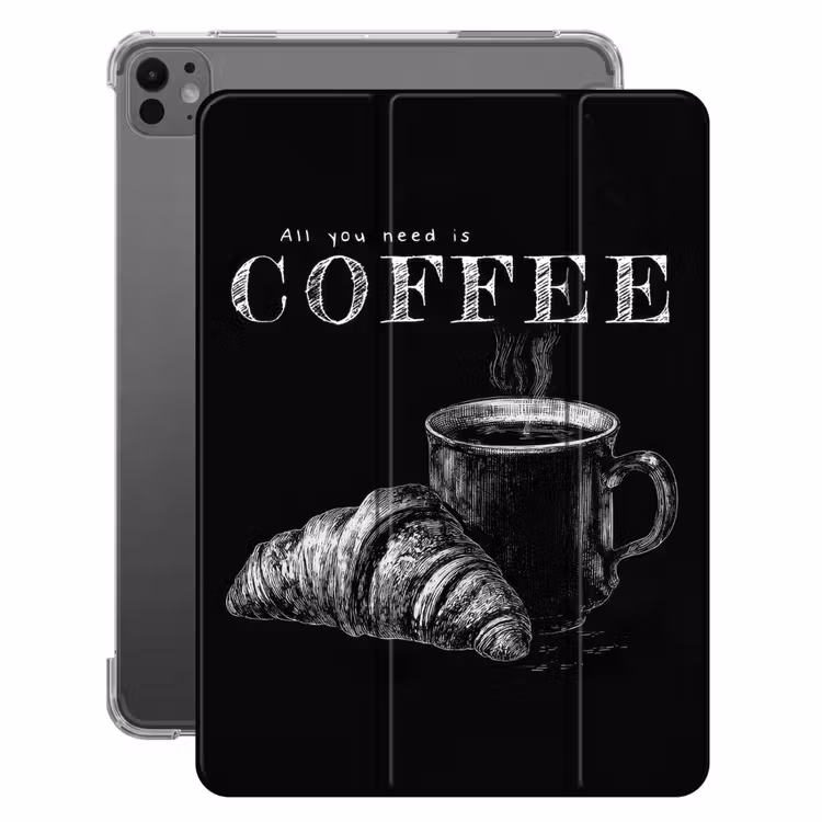 iPad-Hülle - Kaffee - Croissant - Text — 1