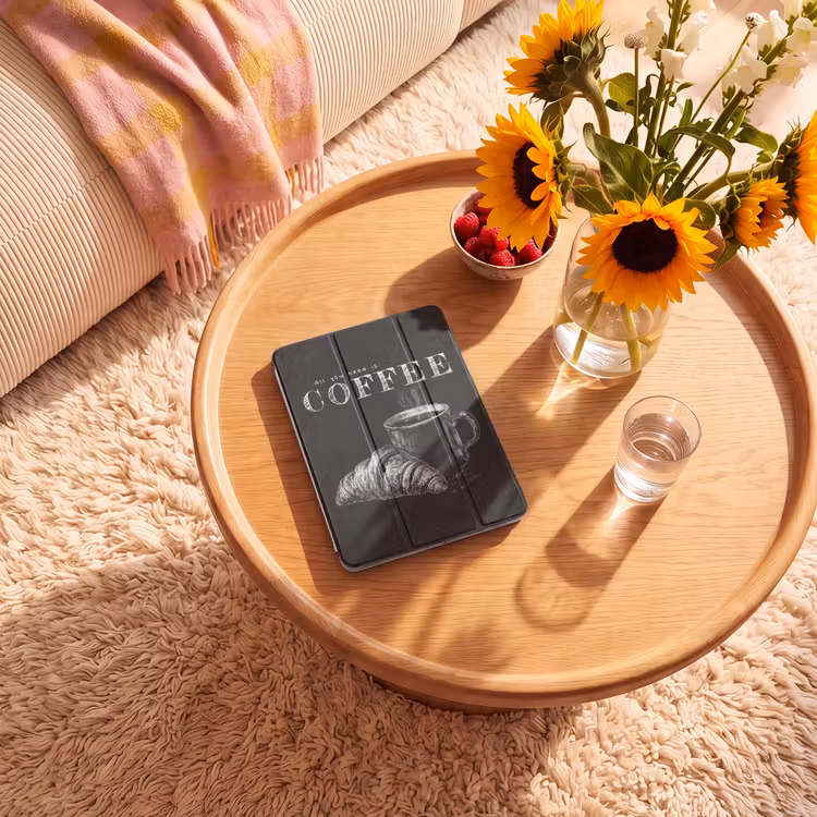 iPad-Hülle - Kaffee - Croissant - Text — 2