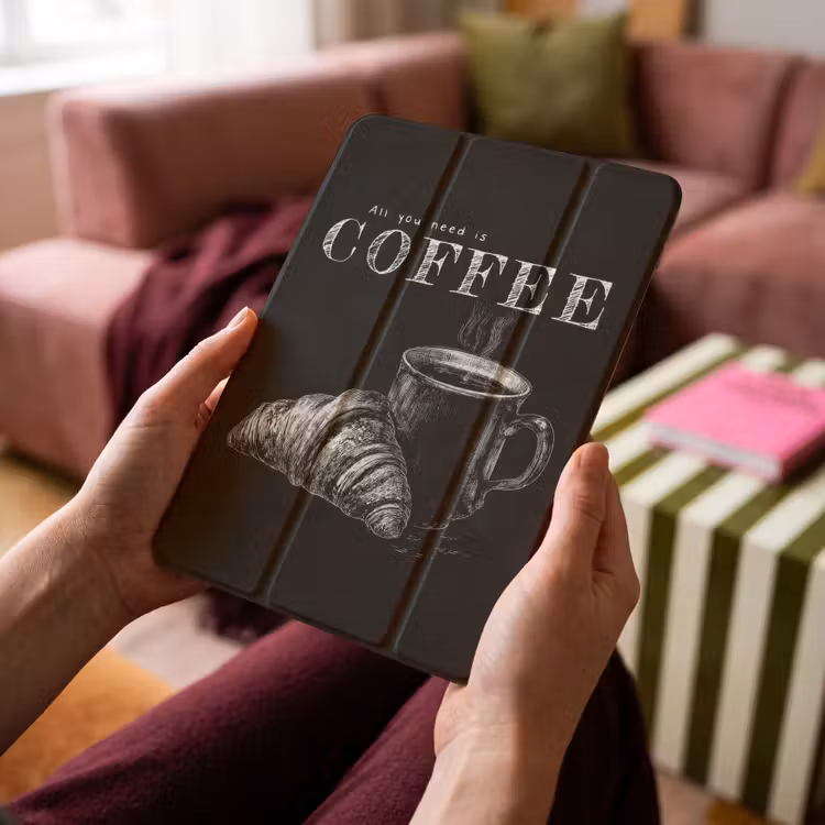 iPad-Hülle - Kaffee - Croissant - Text — 4
