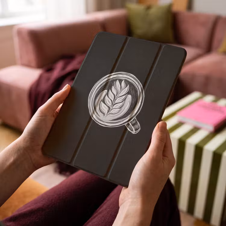 iPad-Hülle - Kreidezeichnung - Kaffee - Latte Art — 4