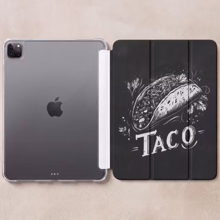 iPad-Hülle - Taco - Kräuter - Weißer Kreidestil - Text — 6