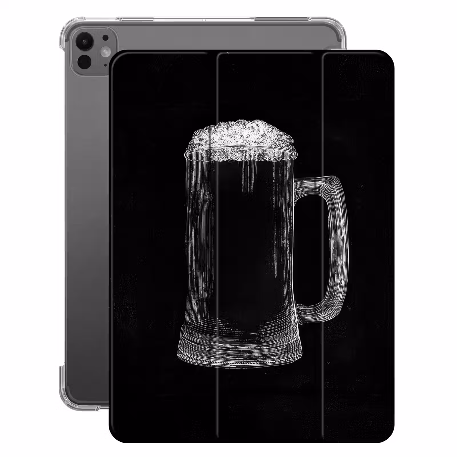 iPad-Hülle - Bierkrug - Schaumstoff - Kreidezeichnung — 1