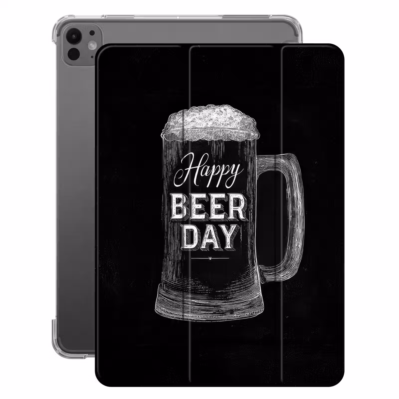 iPad-Hülle - Bierkrug - Weiße Kreidebuchstaben - Happy beer day — 1