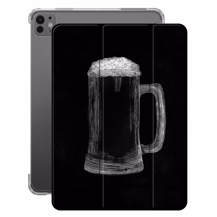 iPad-Hülle - Bierkrug - Schaumstoff - Kreidezeichnung — 1