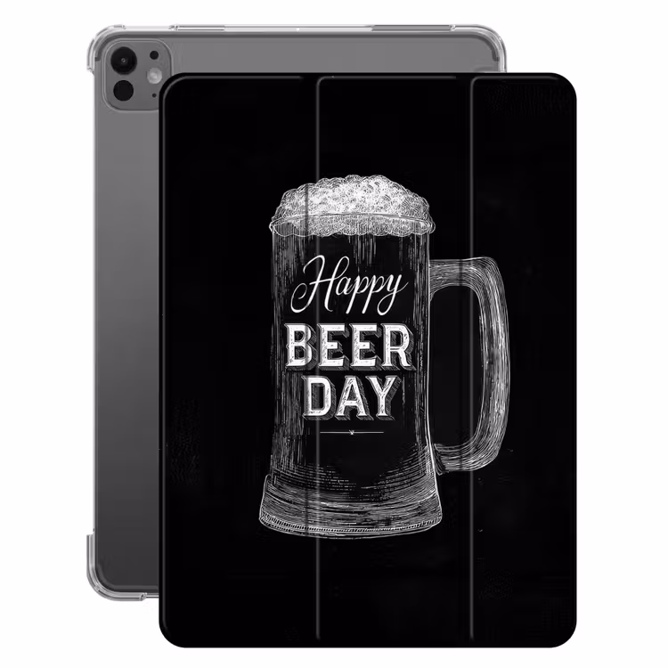 iPad-Hülle - Bierkrug - Weiße Kreidebuchstaben - Happy beer day — 1