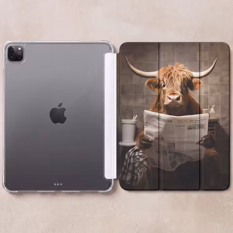 iPad-Hülle - Schottische Highlander - Zeitung - Toilette — 6