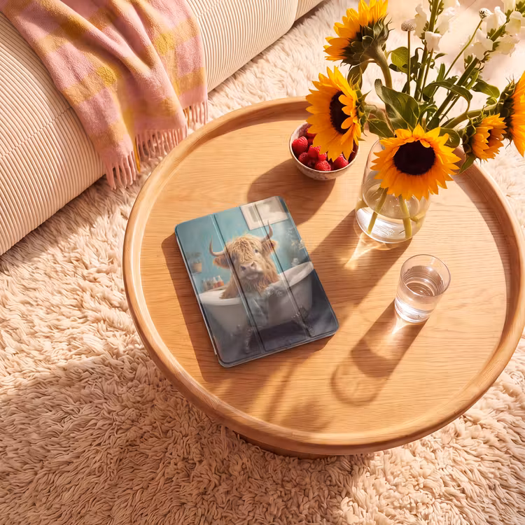 iPad-Hülle - Schottischer Highlander - Badezimmer - Blau - Bad — 2