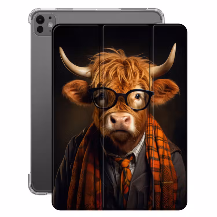 iPad-Hülle - Schottischer Highlander - Brille - Halstuch - Tier — 1